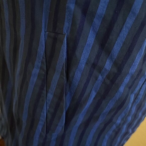 Anthropologie HD In Paris Blue Cerulean Stripe Dress Boho Feminine Contemporary - Picture 13 of 16